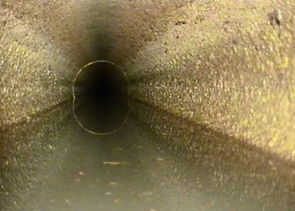 Inside view of the pressure sewer pipe